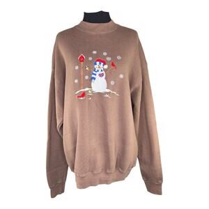 Peanut Butter & Jelly Womens Christmas Holiday Sweatshirt Vtg Cottage Grandma Lg